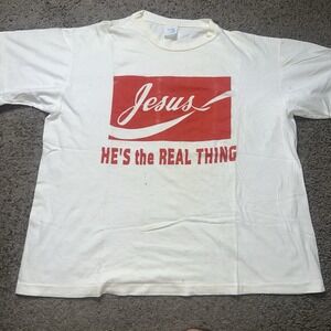 Vintage Jesus Tee Coke Parody 70s Single Stitch Rare Grail Size XL